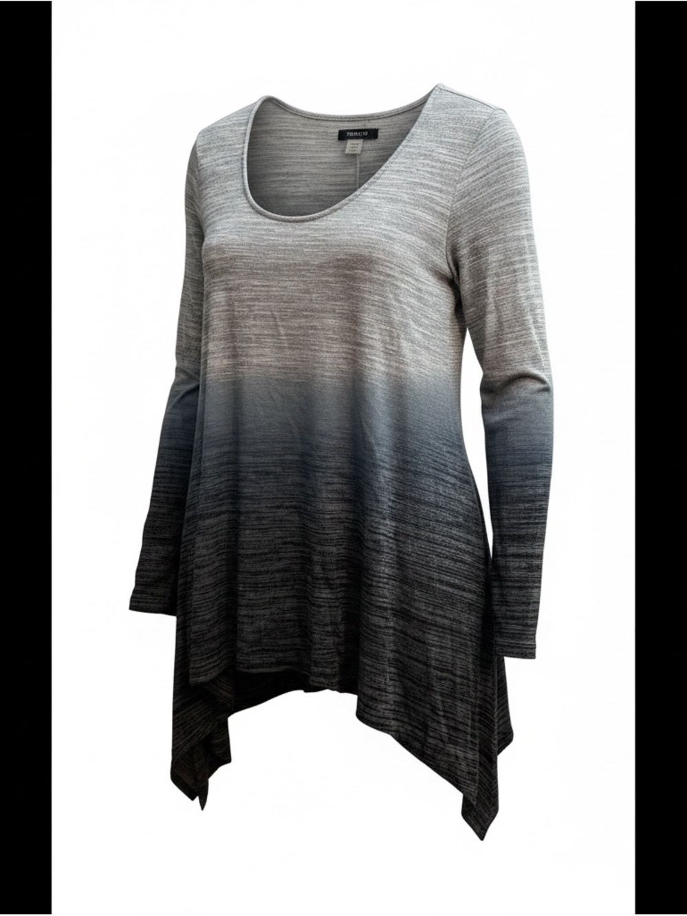torrid Gray Ombre Long-Sleeve Scoop Neck Tunic